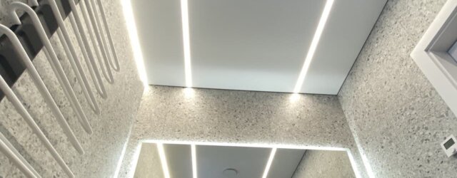 Įtempiamos LED lubos