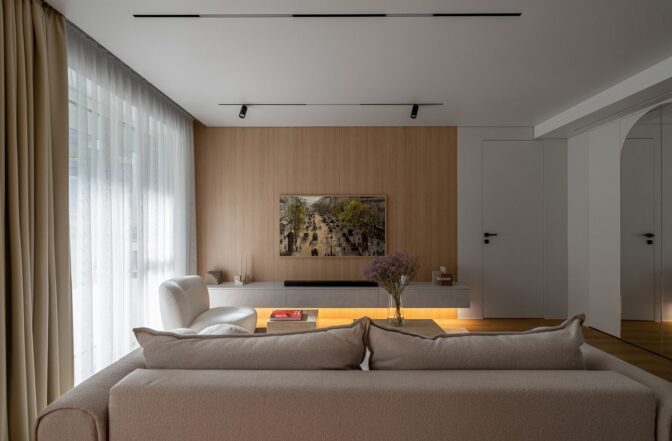 Matinės dviejų lygių įtempiamos lubos, TEQTUM, magnetinis track